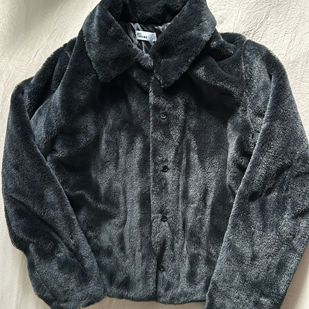 Black Pho Fur Black Tween Coat